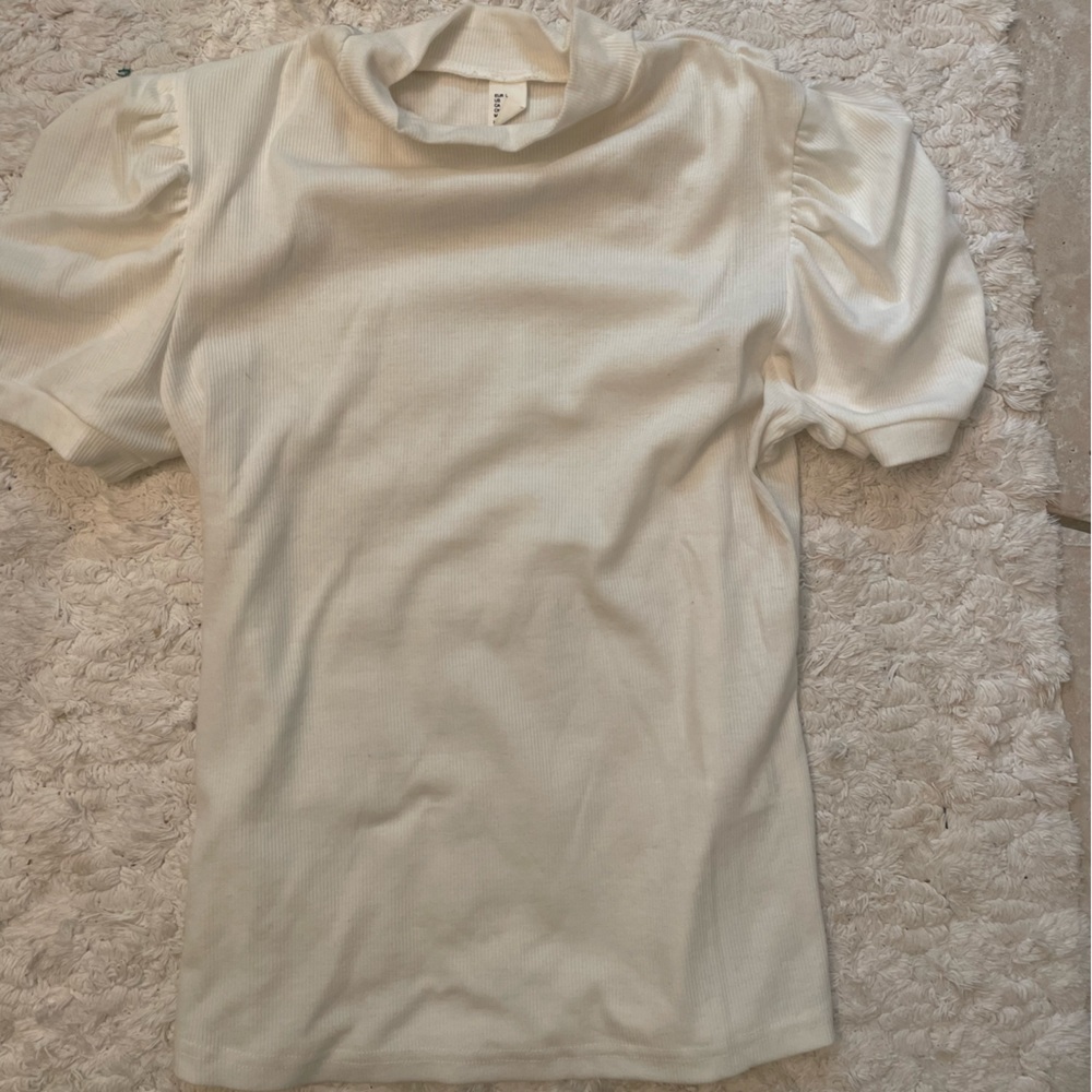 White Puff Sleeve Shirt